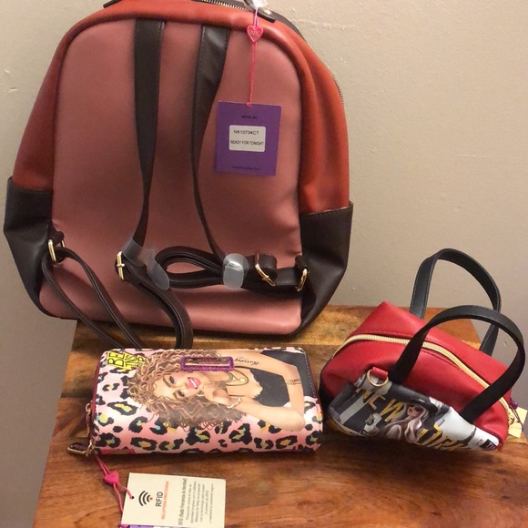 Original Nicole lee back pack purse and wallet and small purse. This is sold . - Picture 2 of 2